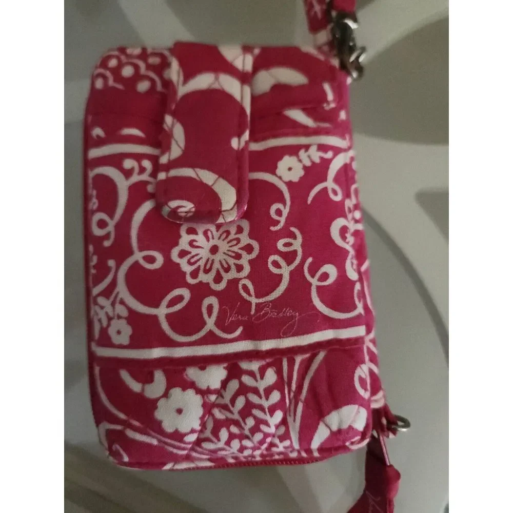 Vera Bradley Women's Twirly Birds‎ Pink  Wristlet Wallet Phone Card Case Cotton